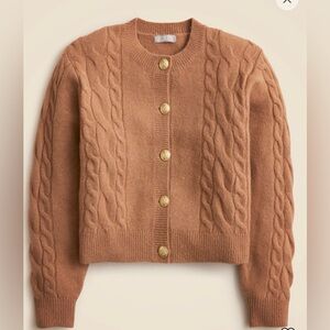J. Crew Women's Brown Pale Mocha Cable Knit Cardigan